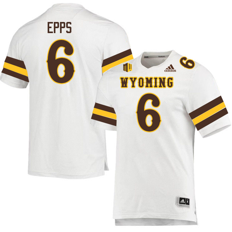 #6 Marcus Epps Wyoming Cowboys Jersey College Football Uniforms,Gears,Jerseys-White